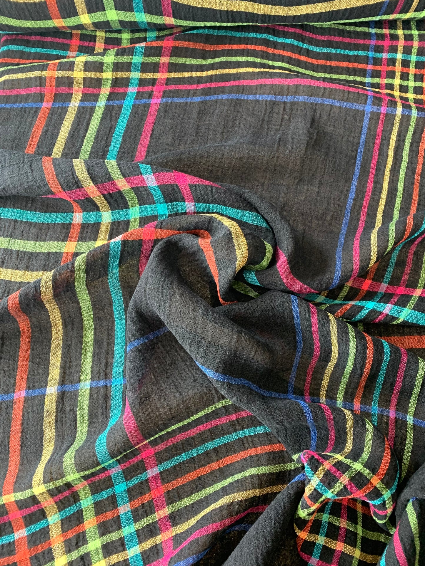 Ruudullinen pellavakangas