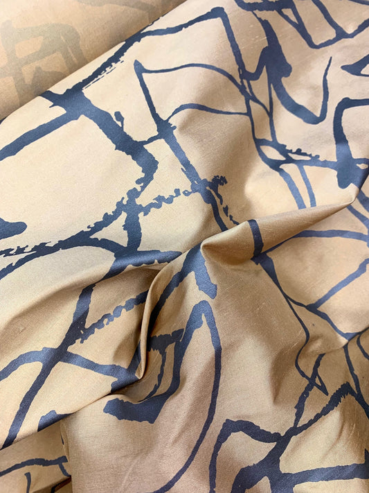 Beige verhokangas - 100% silkki
